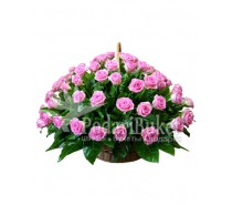 Корзина из 75 розовых роз
